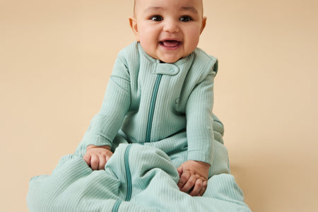 beautiful baby in MORI’s Clever Year Round Sleep Sack