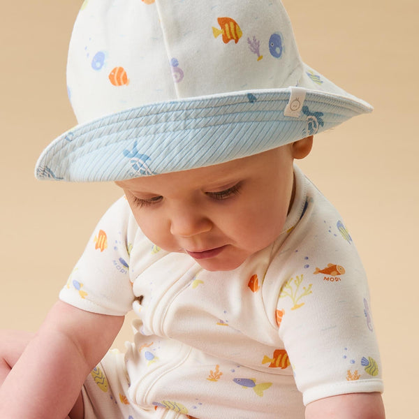 summer infant hat Little Fish Reversible Sun Hat