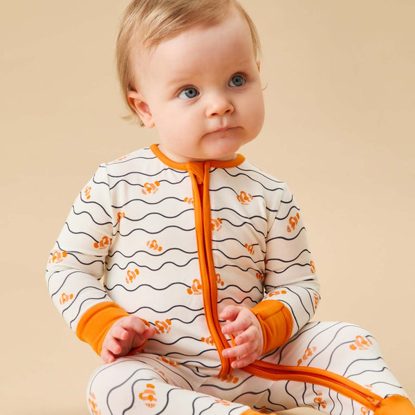 Clown Fish Clever Zip Baby Pajamas | Baby Sleepwear | MORI US
