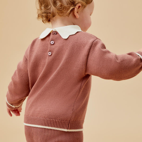 ニット・セーター Fallett Cotton Yarn Collar Knit Short Sleeve MY372 Fallett Cotton Yarn Collar Knit Short Sleeve MY372 (Fallett