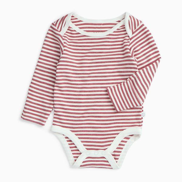 Shop Red Stripe Baby Bodysuit in Signature Fabric MORI US