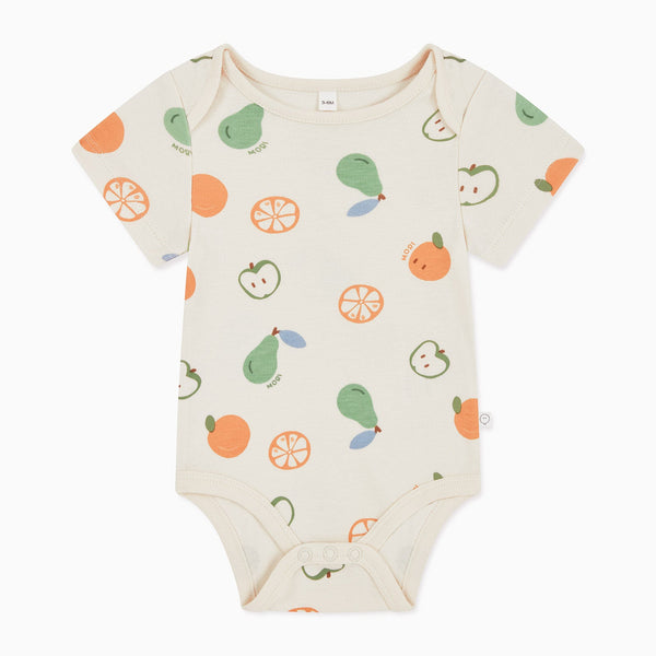 Baby Girl Fruit Orange Pattern Patchwork Design Long Sleeve bodysuit