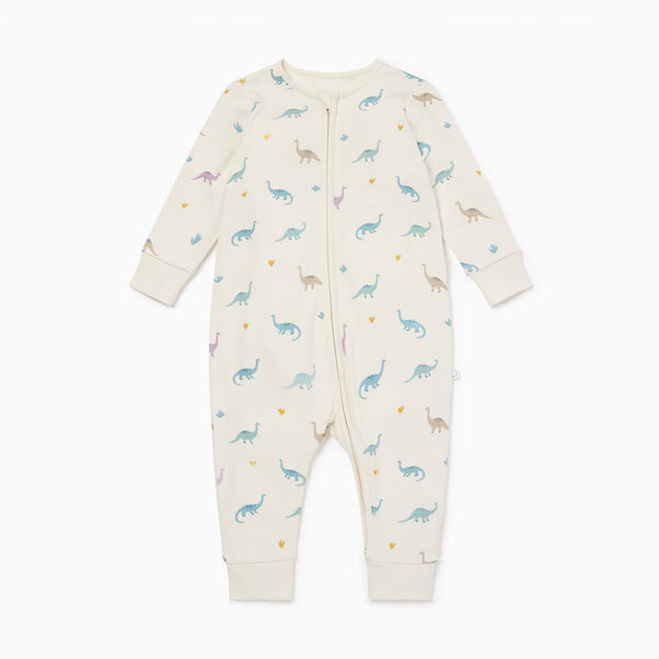 Dino Roar Yellow White Romper