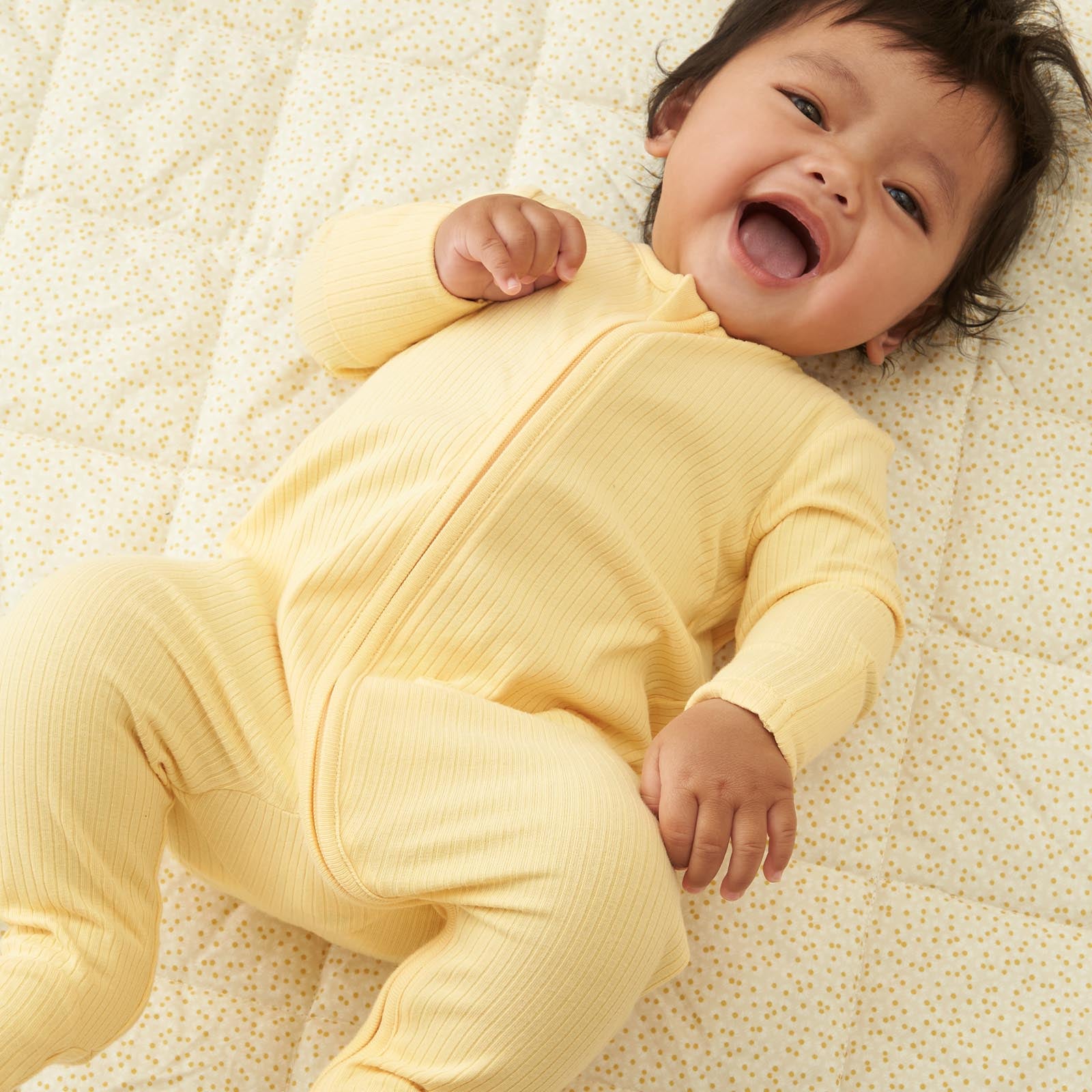 Ribbed Clever Zip Footed Baby Pajamas