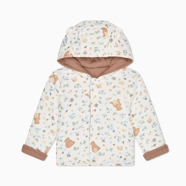 ジャケット・アウター Katie 25TH BABY BEAR stadium jumper Bear Print Reversible Hooded Jacket | Organic Baby Outfits | MORI US