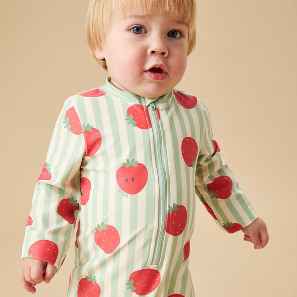 Strawberry One-Piece Rashguard | Baby Swimwear | MORI US