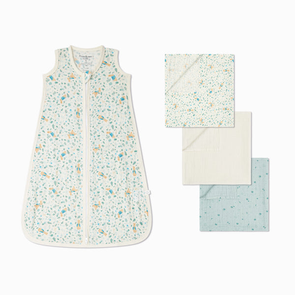 Peter Rabbit Muslin Sleep Sack 0.5 TOG & 3 Pack Muslins Baby
