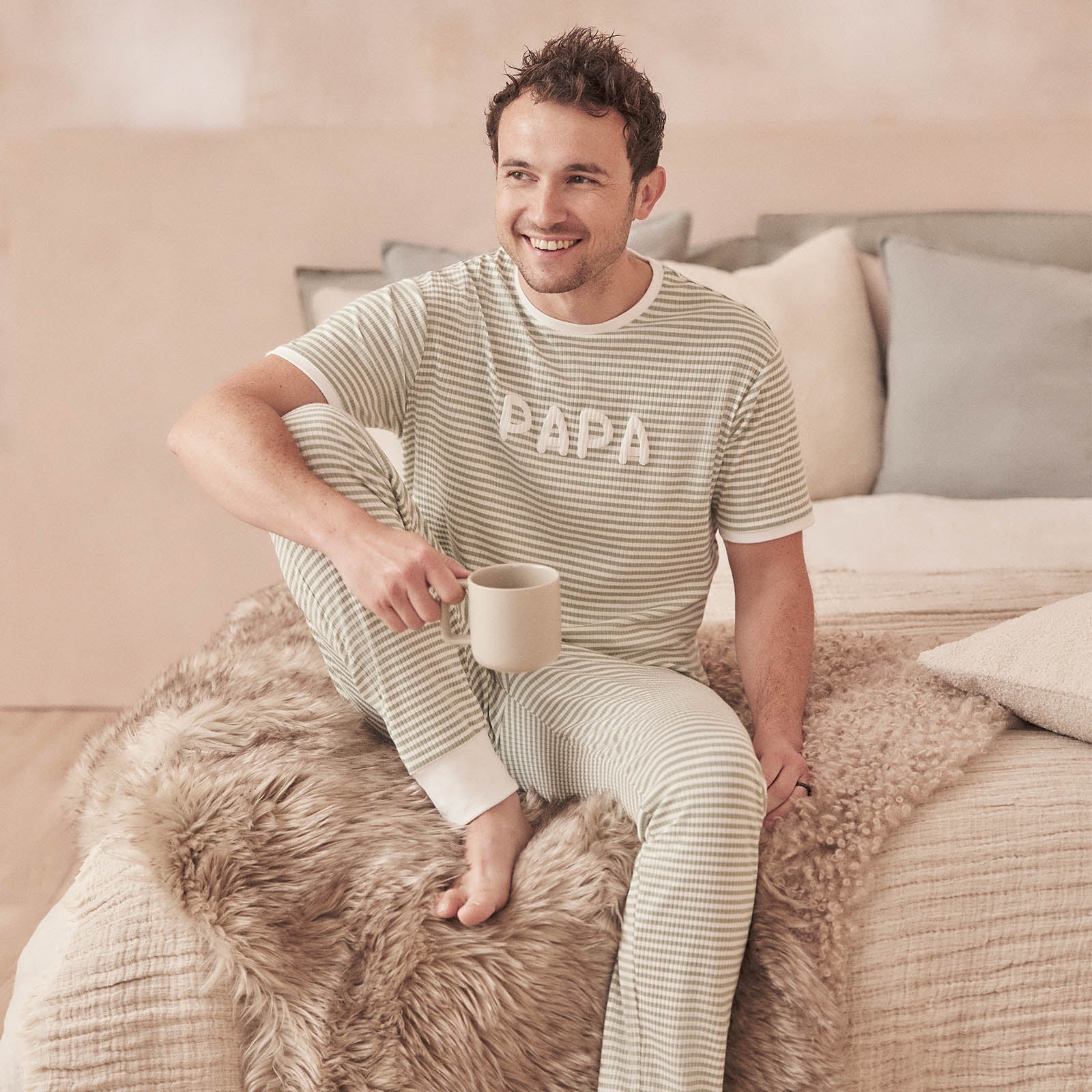 Men's Striped Ribbed Pajama Set