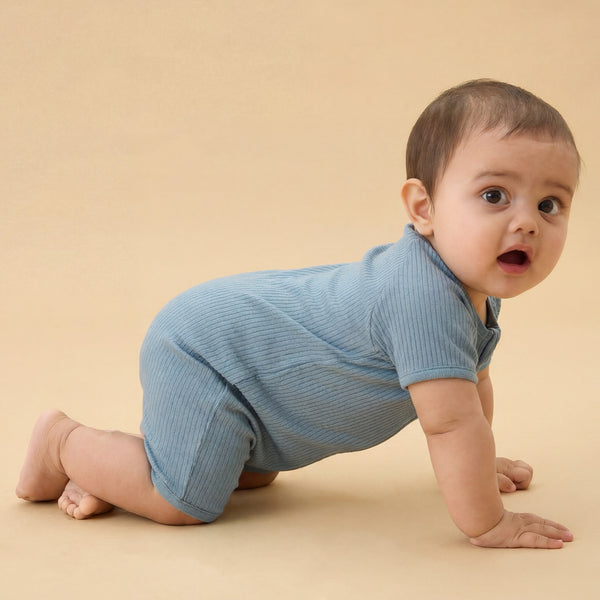 Ribbed Summer Zip Romper | Organic Baby Clothes | MORI US