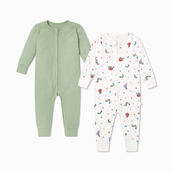 The Very Hungry Caterpillar Print & Ribbed Clever Zip Baby