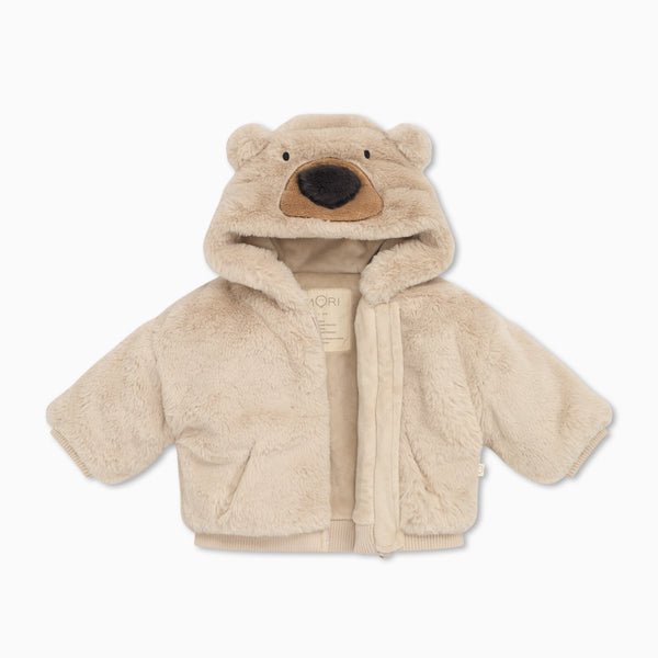 Bear Faux Fur Hooded Jacket | Baby Winter Clothing | MORI US