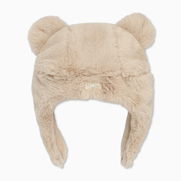 Bear Faux Fur Hat beige bear AOP M