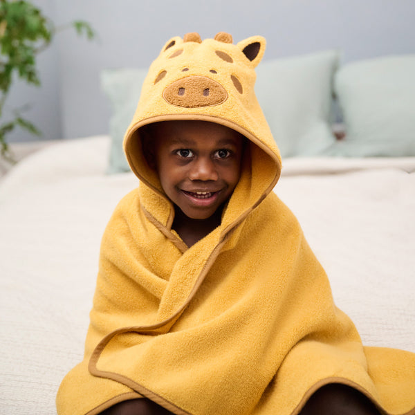 Toddler Towel Bath Towels Blissful Diary Muslin Baby Hooded Towel, Soft And Absorbent Bath Towel For Newborn, Infant, Toddler, Unisex, 32u2033x32u2033 - Gentle Giraffe Tiny Kind Hooded Towel Baby Bath Towel