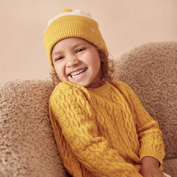 Knitted Colorblock Beanie Hat | Winter Baby Clothes | MORI