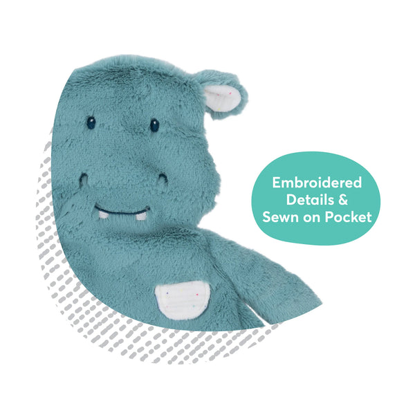 Peluche GUND Baby Oh So Snuggly – Hipopótamo De 30.5 Cm, Verde Azulado, Suave, Lavable Y Seguro Para Bebés