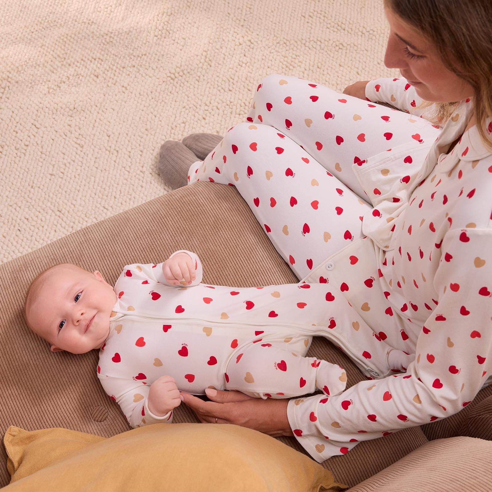 Love Heart Clever Zip Baby Pajamas