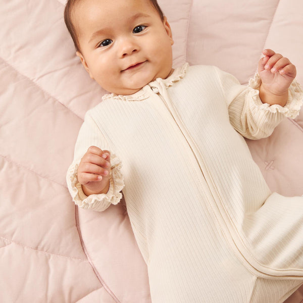 Ribbed Clever Zip Romper | Baby Sleepwear | MORI US
