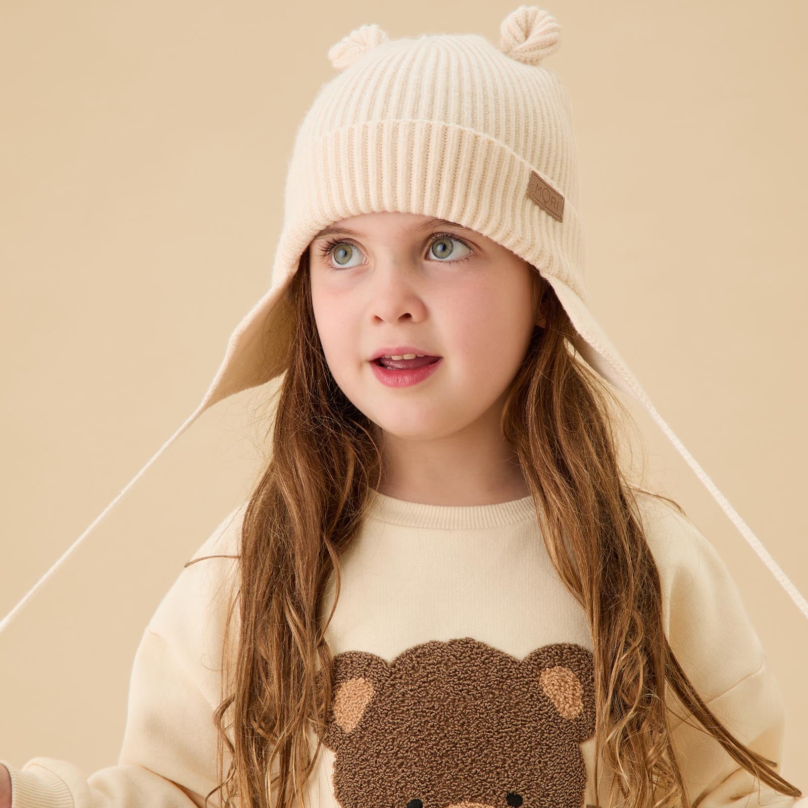帽子 SHOMKA bear hat cream SHOMKA - bear bonnet / blue gingham | k&y for baby and kids