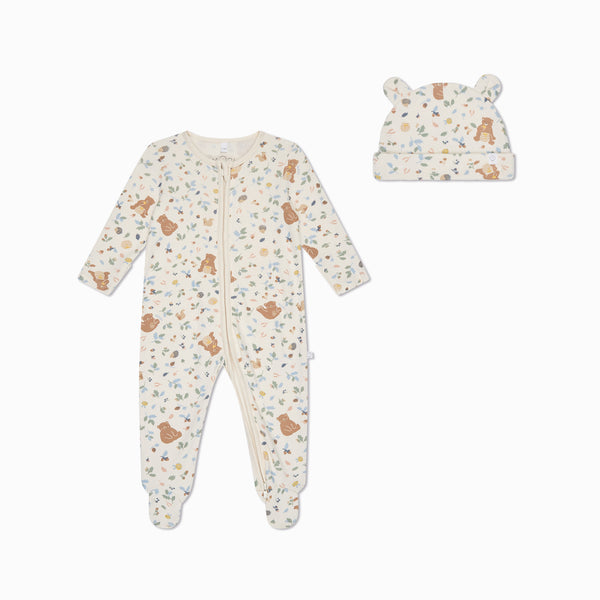 Newborn Zipper Onesie Milkberry Bamboo Pajamas Coverall For Baby