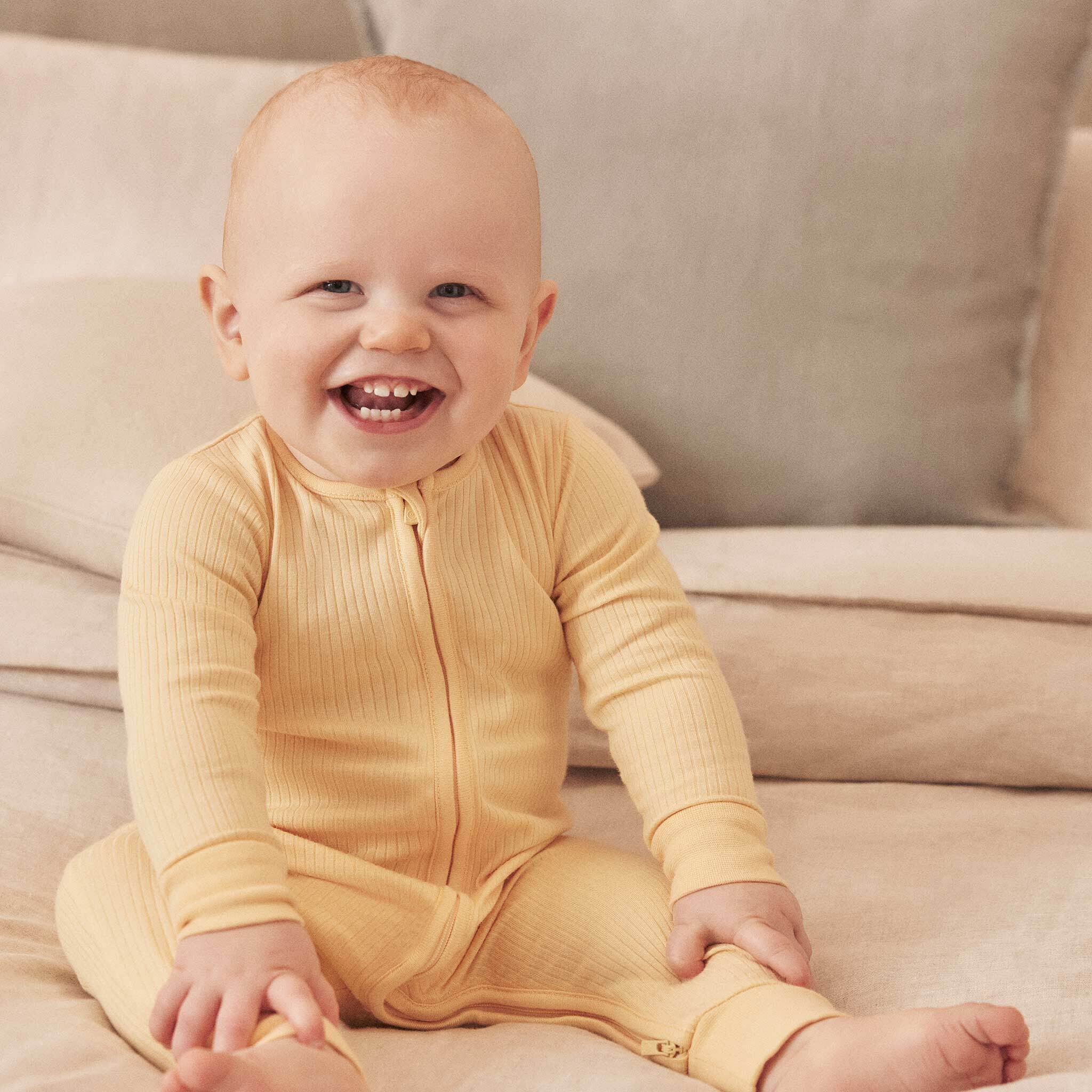 Ribbed Clever Zip Footed Baby Pajamas