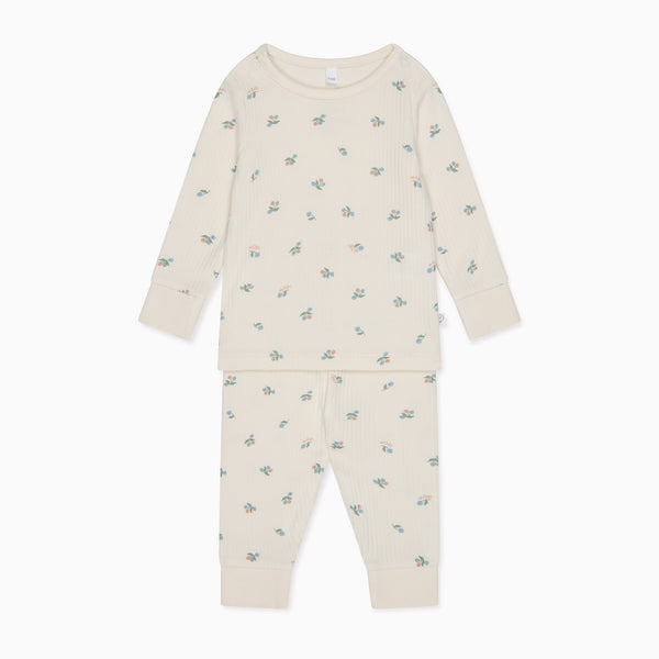 Floral Ribbed Pajama Set | Organic Baby Sleepwear | MORI US