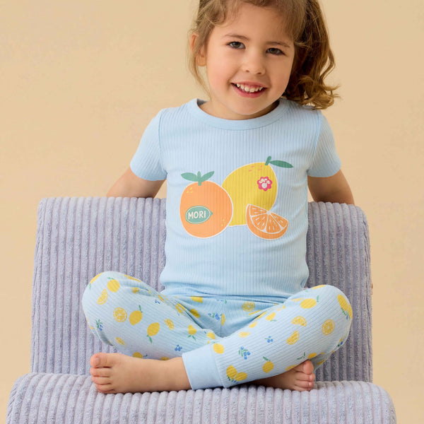 Shop Lemon Lullaby Ribbed Pajama Set | MORI US