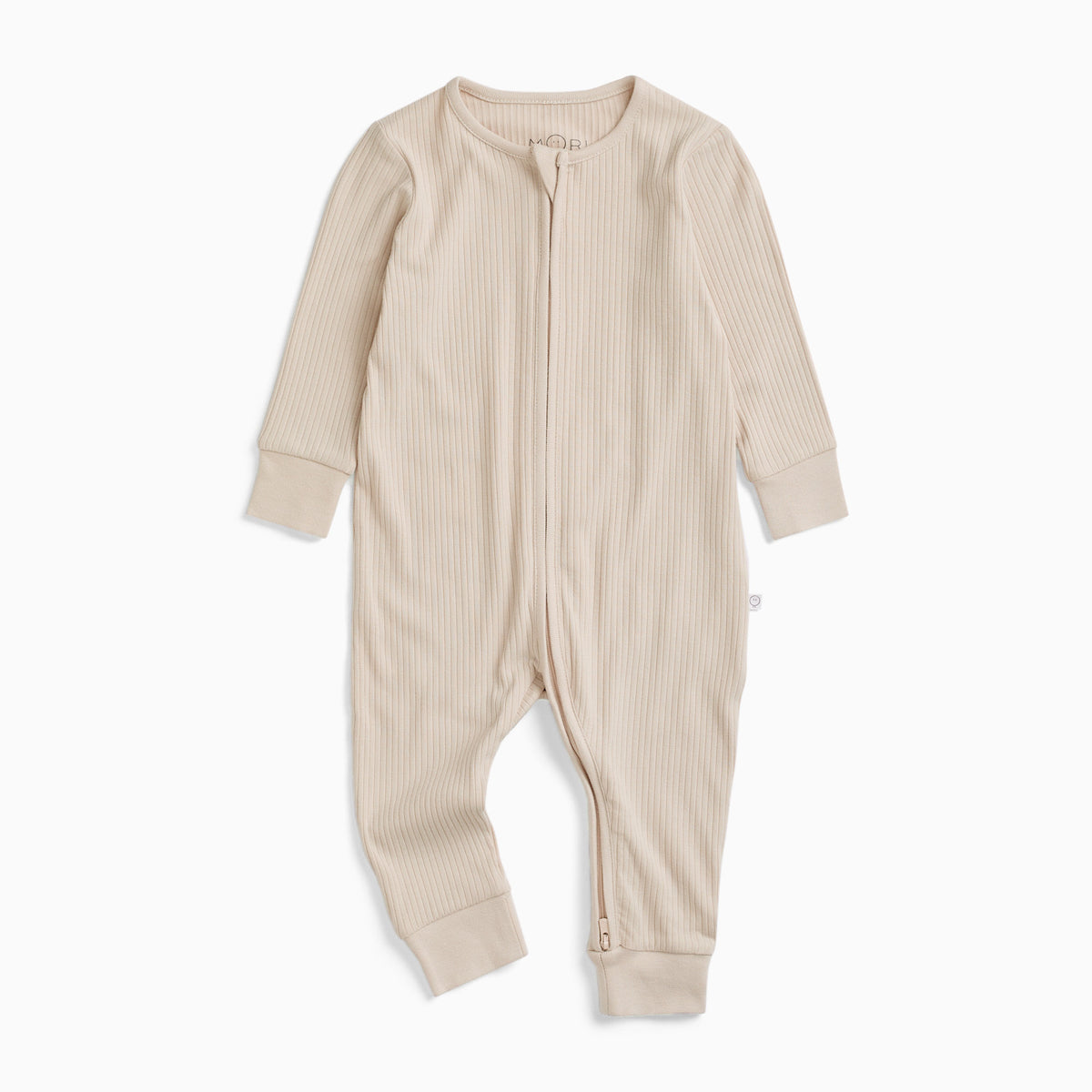 Ribbed Clever Zip Snug Fit Pajamas - Ecru