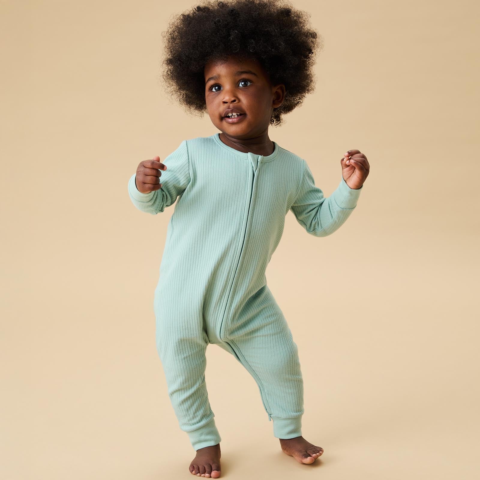 Ribbed Clever Zip Snug Fit Pajamas