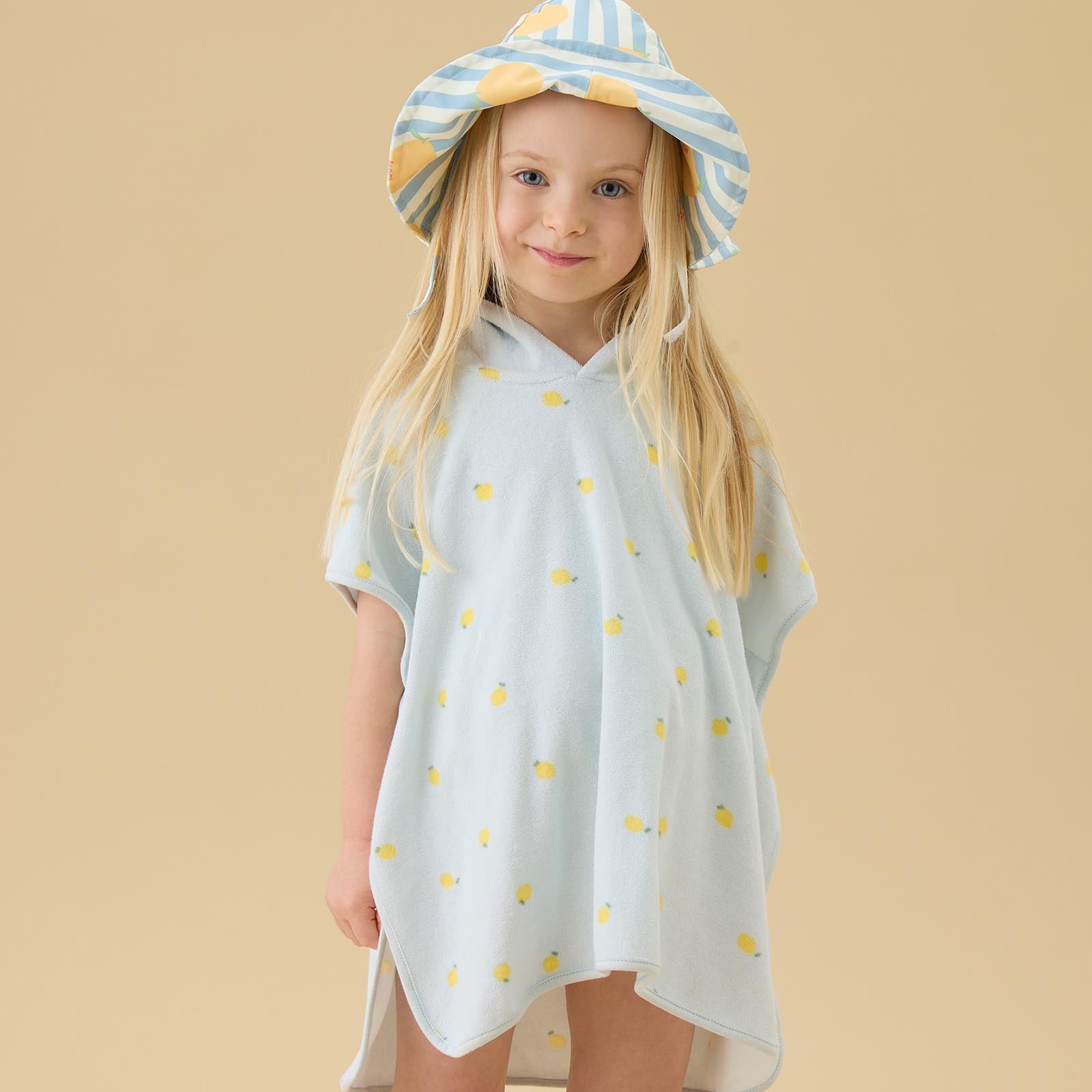 Shop Lemon Terry Towelling Hooded Poncho | MORI US