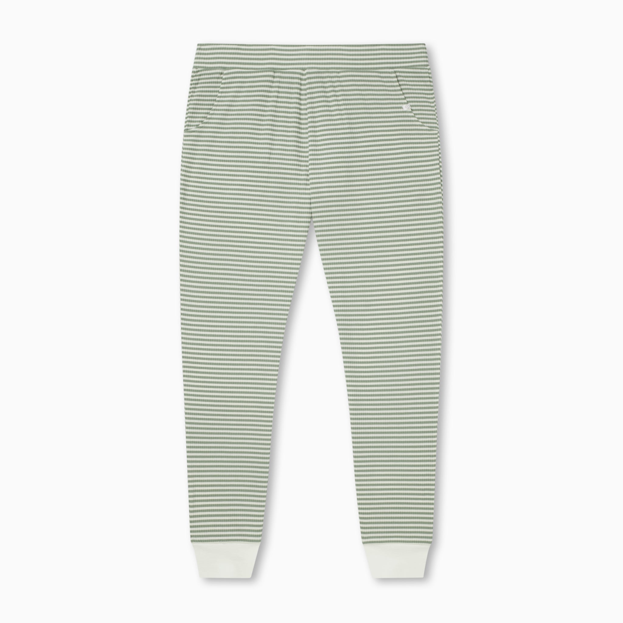 The Bamboo Legging - Light Sage Stripe The Bamboo Legging - Light Sage Stripe