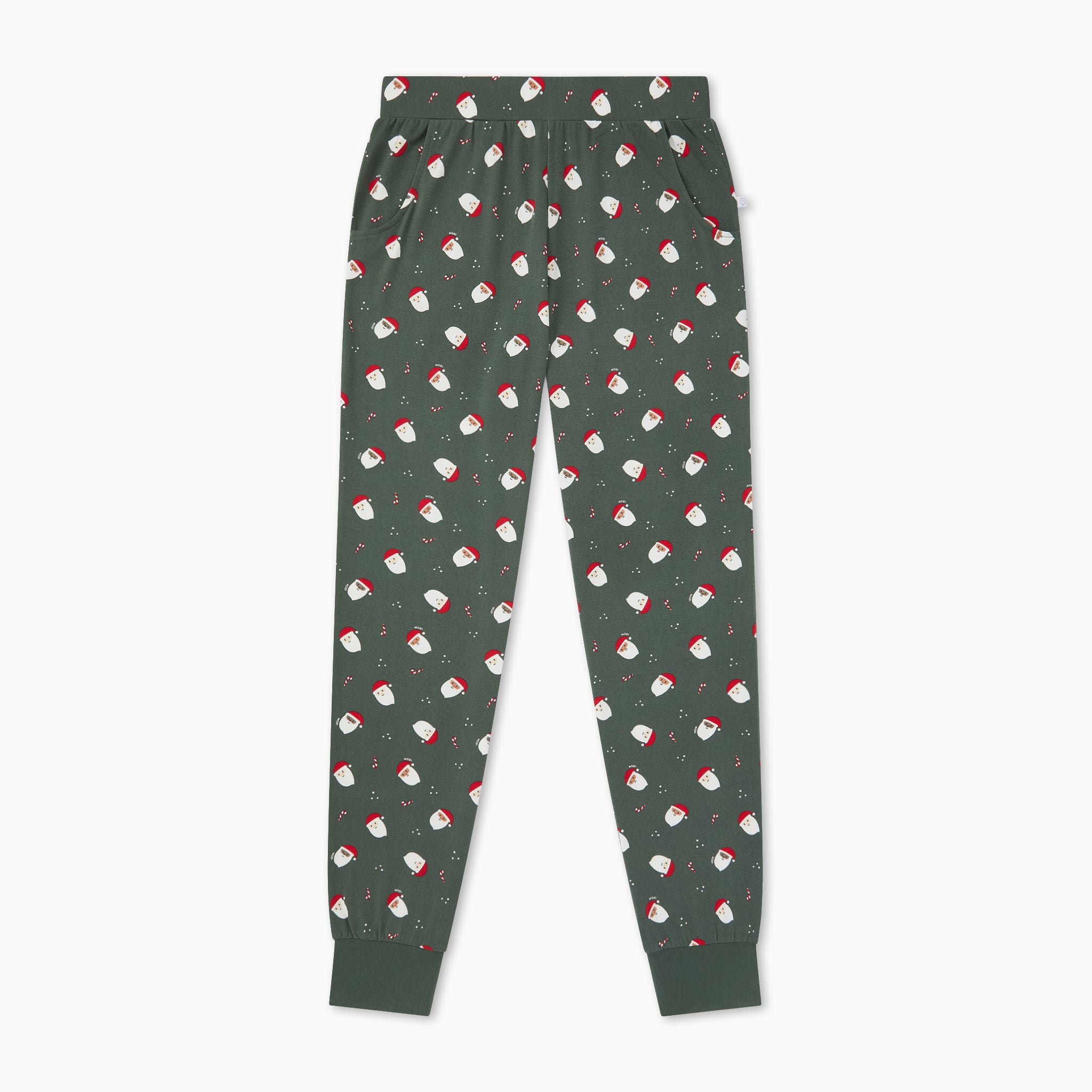 Santa Print Men's Pajama Pants, Matching Family Christmas PJs