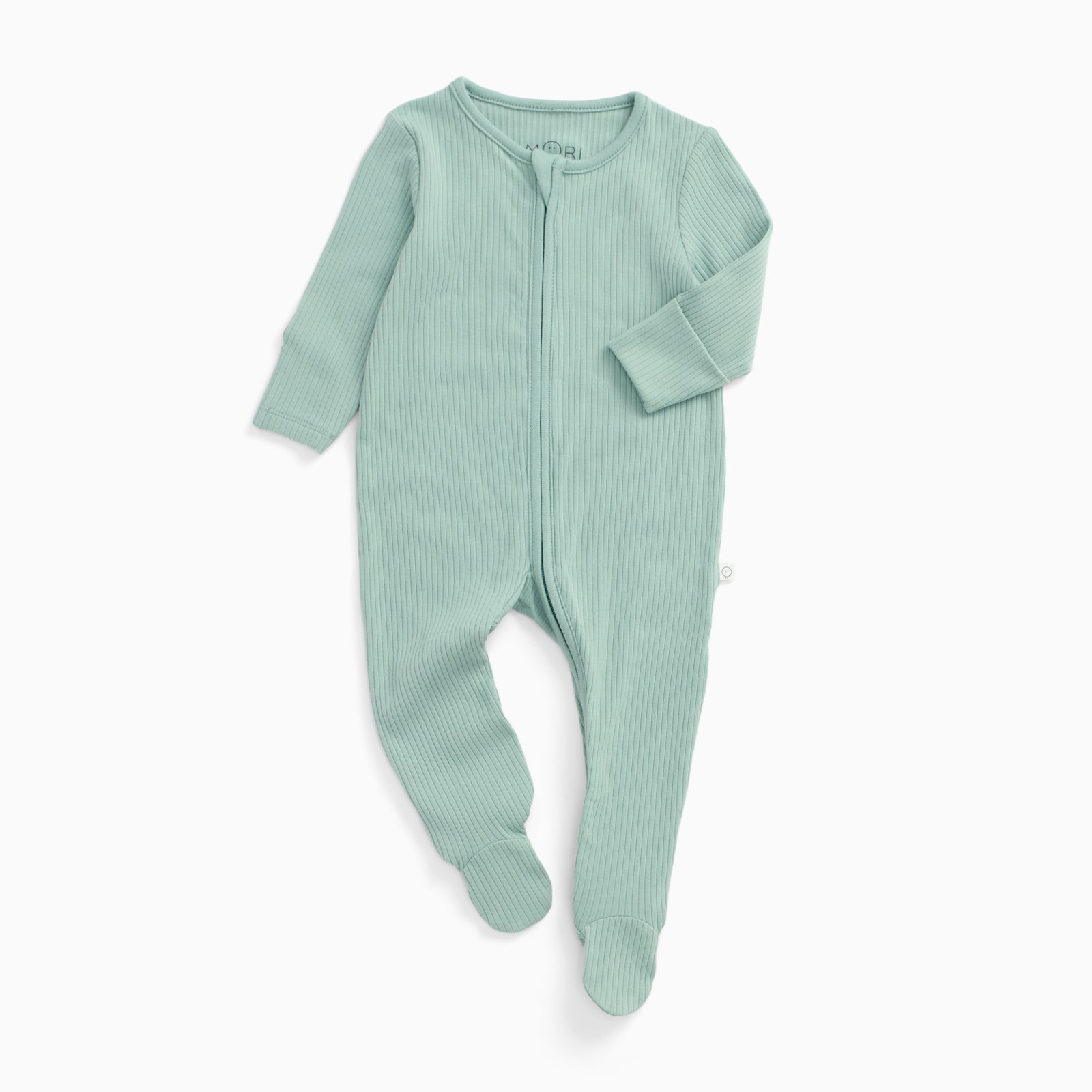 CIVARIZE 変形ドレープネックアシンメトリー Y2K 00s スミクロ系 Ribbed Clever Zip Baby Footed Pajamas | Organic Onesies | MORI US