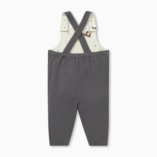 Panda Ribbed Overalls | Organic Kids Clothing | MORI US