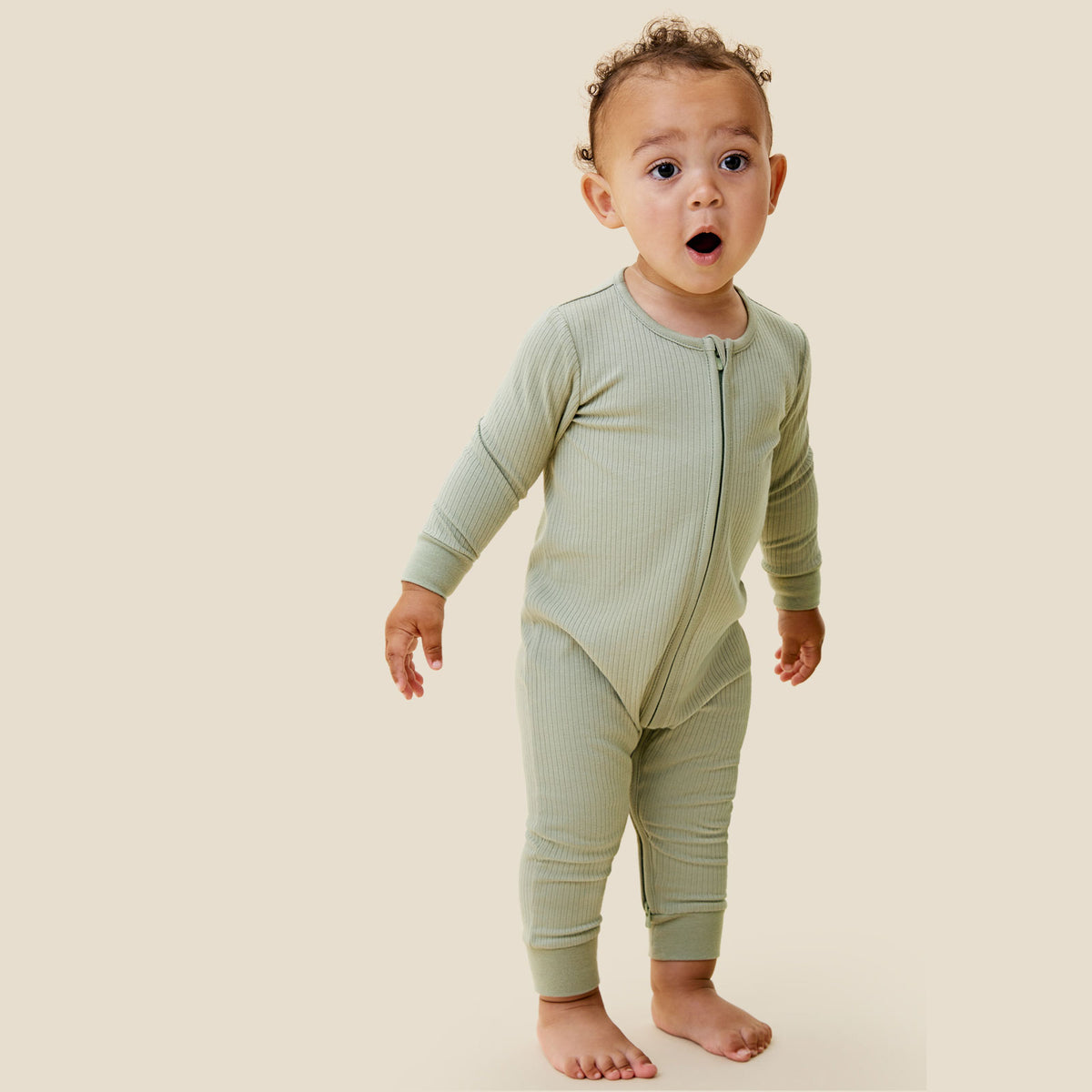 Ribbed Clever Zip Baby Footed Pajamas | Organic Onesies | MORI