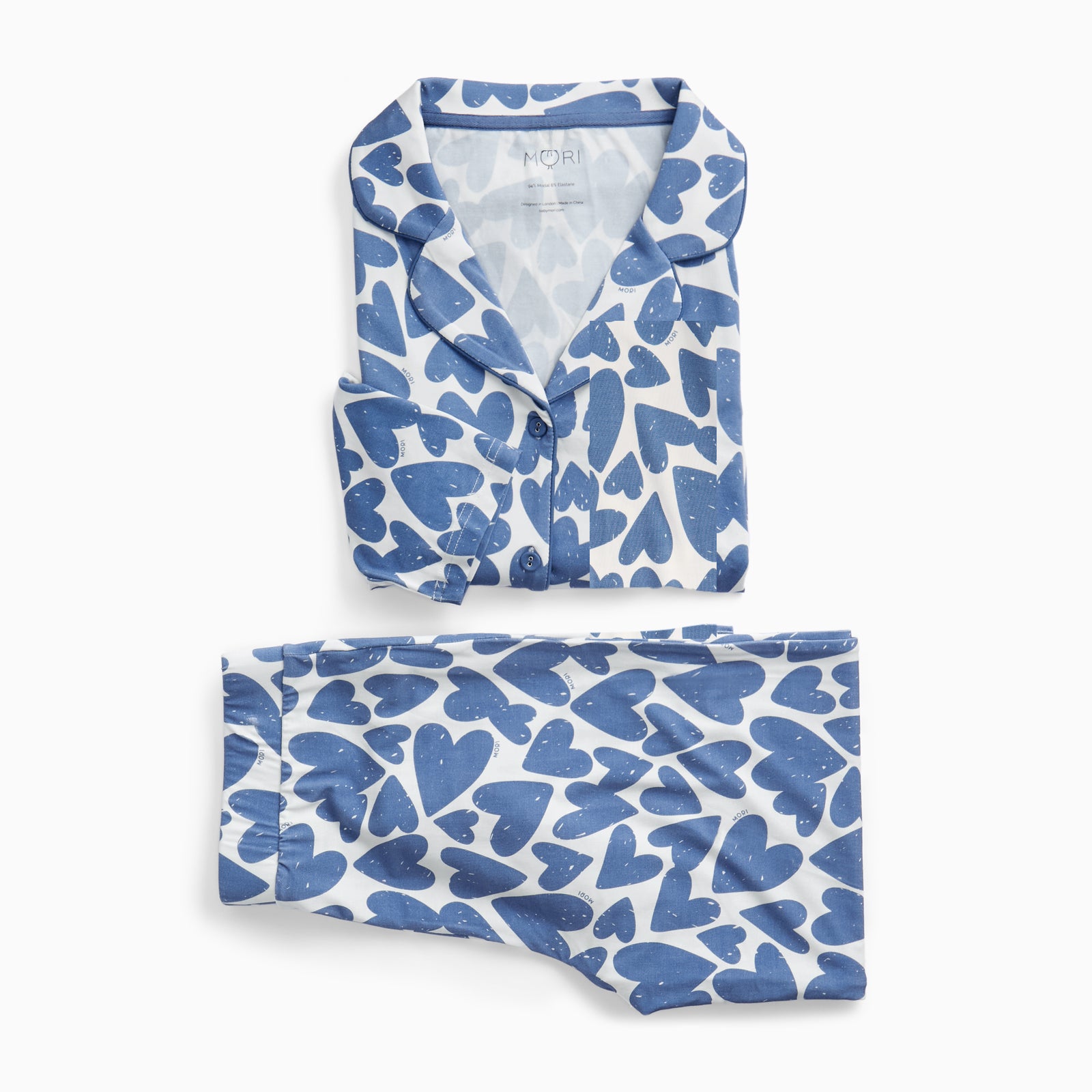 Women's Blue Hearts Pajama Set