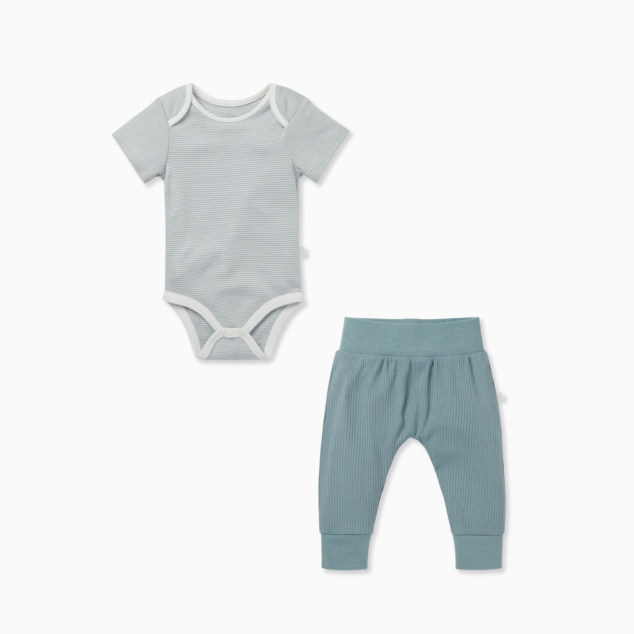 Stripe Short Sleeve Bodysuit & Ribbed Joggers