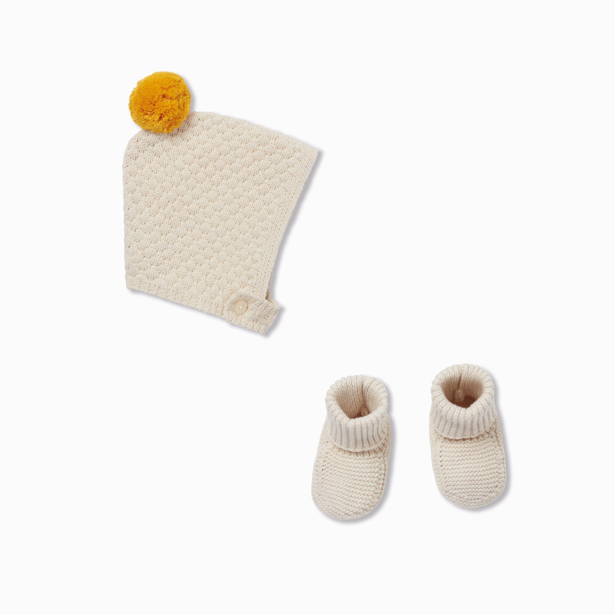 Knitted Bonnet Hat Booties Set Baby Clothes MORI US