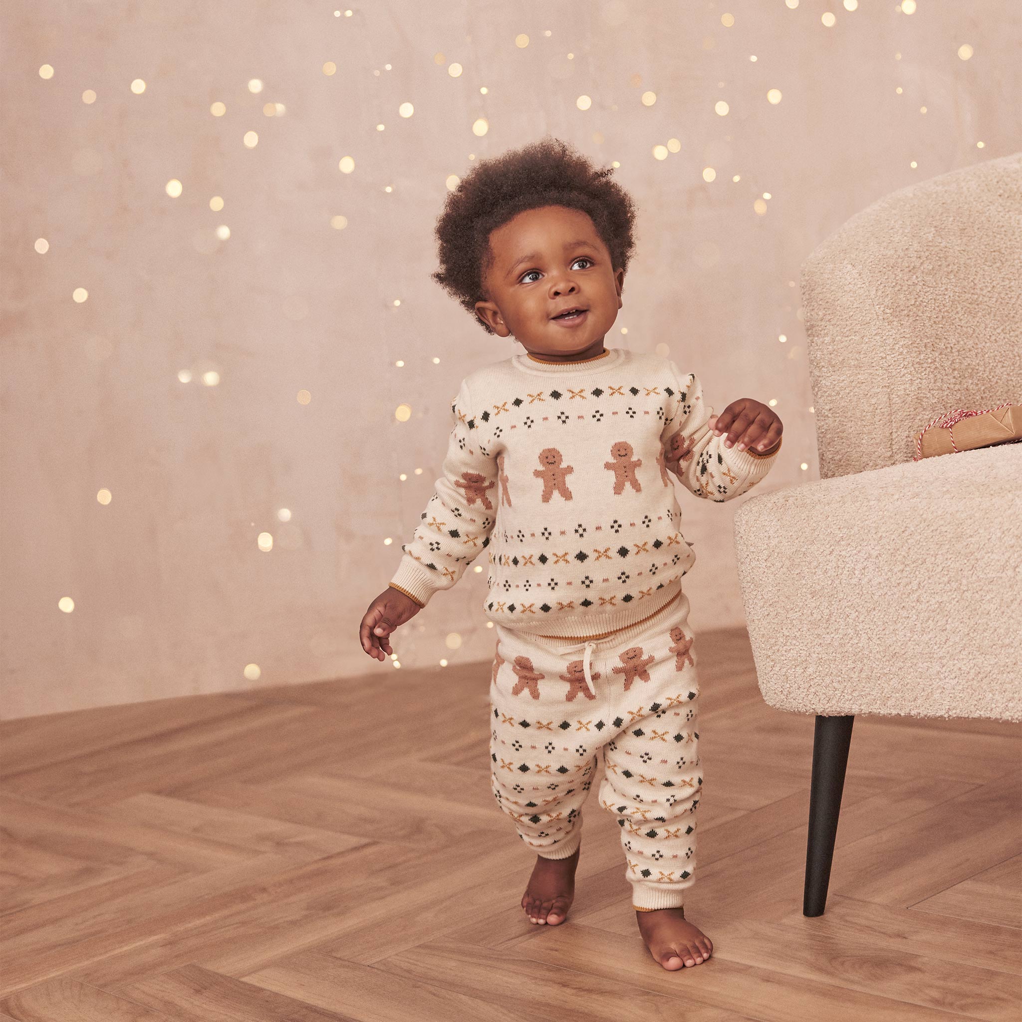 Knitted Gingerbread Sweater Joggers Outfit