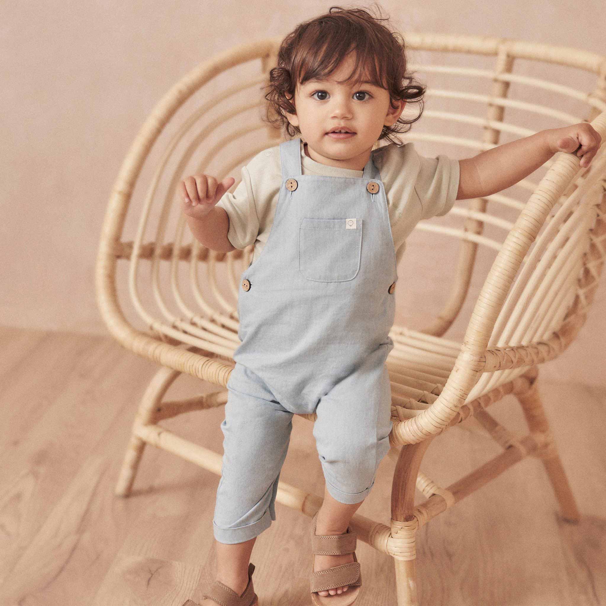 Organic Cotton Chambray Overalls | Organic Romper | MORI